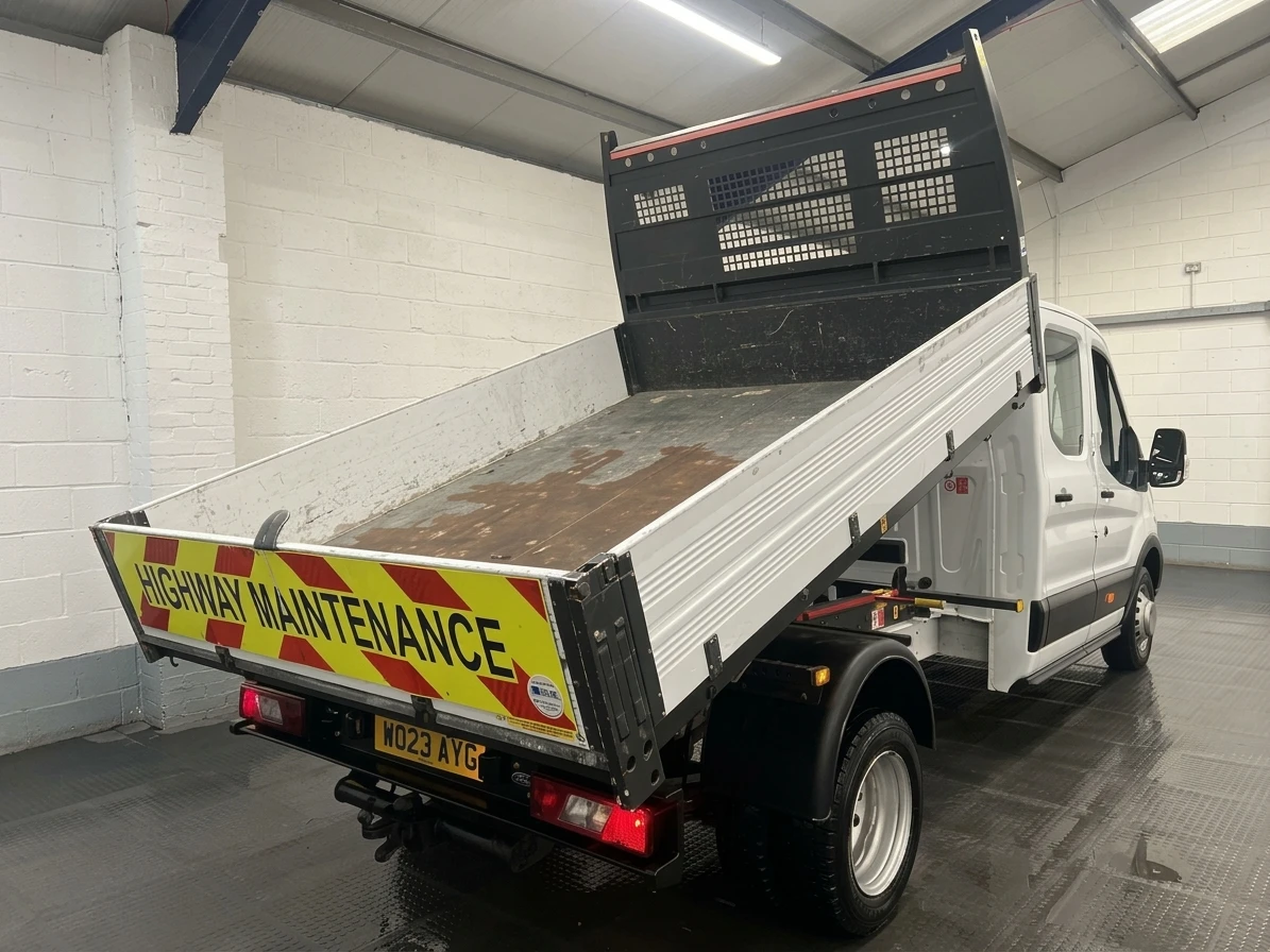 2023 Ford Transit Double Cab Tipper Van — rear three-quarter view
