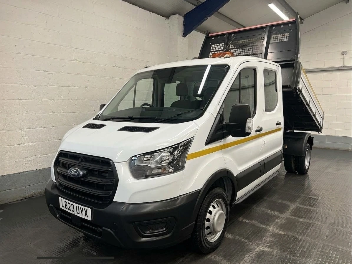 2023 Ford Transit Double Cab Tipper Van — front three-quarter view
