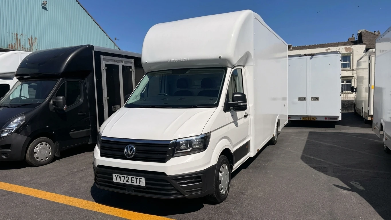 2022 Volkswagen Crafter Luton Low Loader Van — front three-quarter view