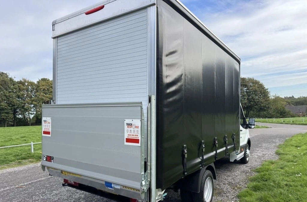 2020 Ford Transit CurtainSider Van — rear three-quarter view