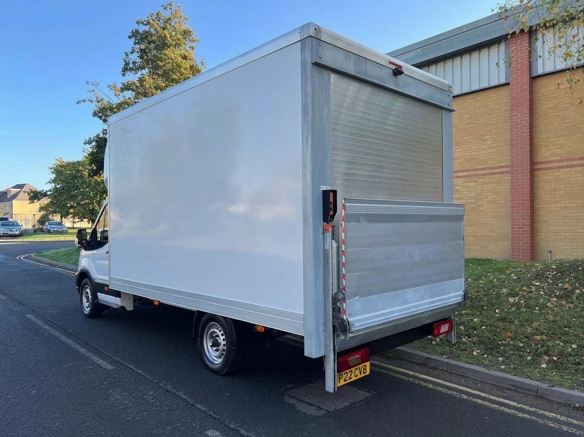 2022 Ford Transit Luton Box Van — rear three-quarter view