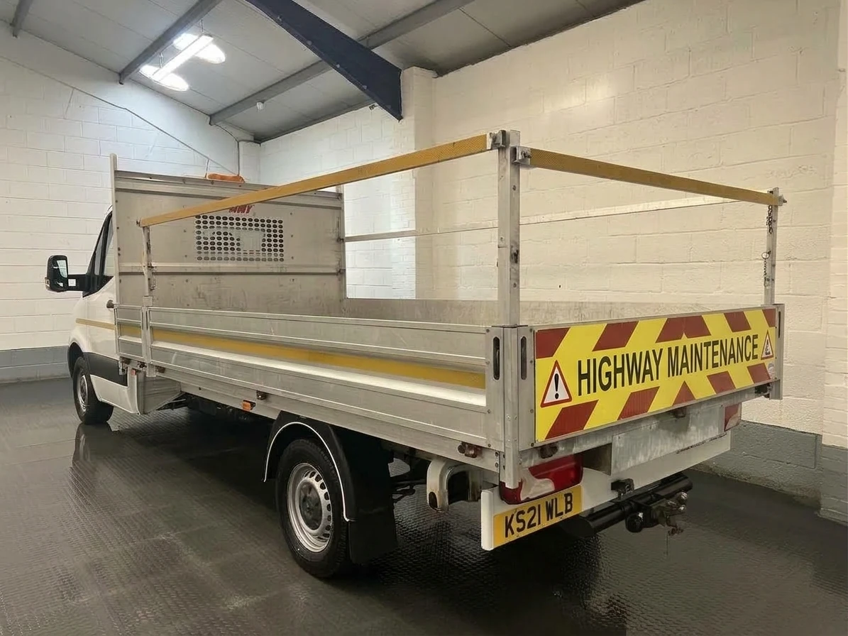 2021 Mercedes-Benz Sprinter Dropside Van — rear three-quarter view