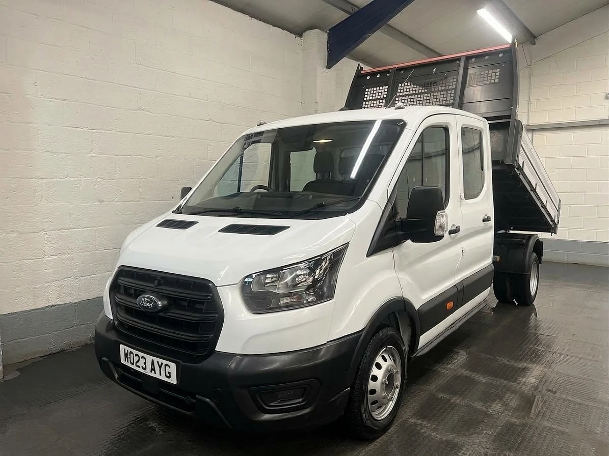 2023 Ford Transit Double Cab Tipper Van — front three-quarter view