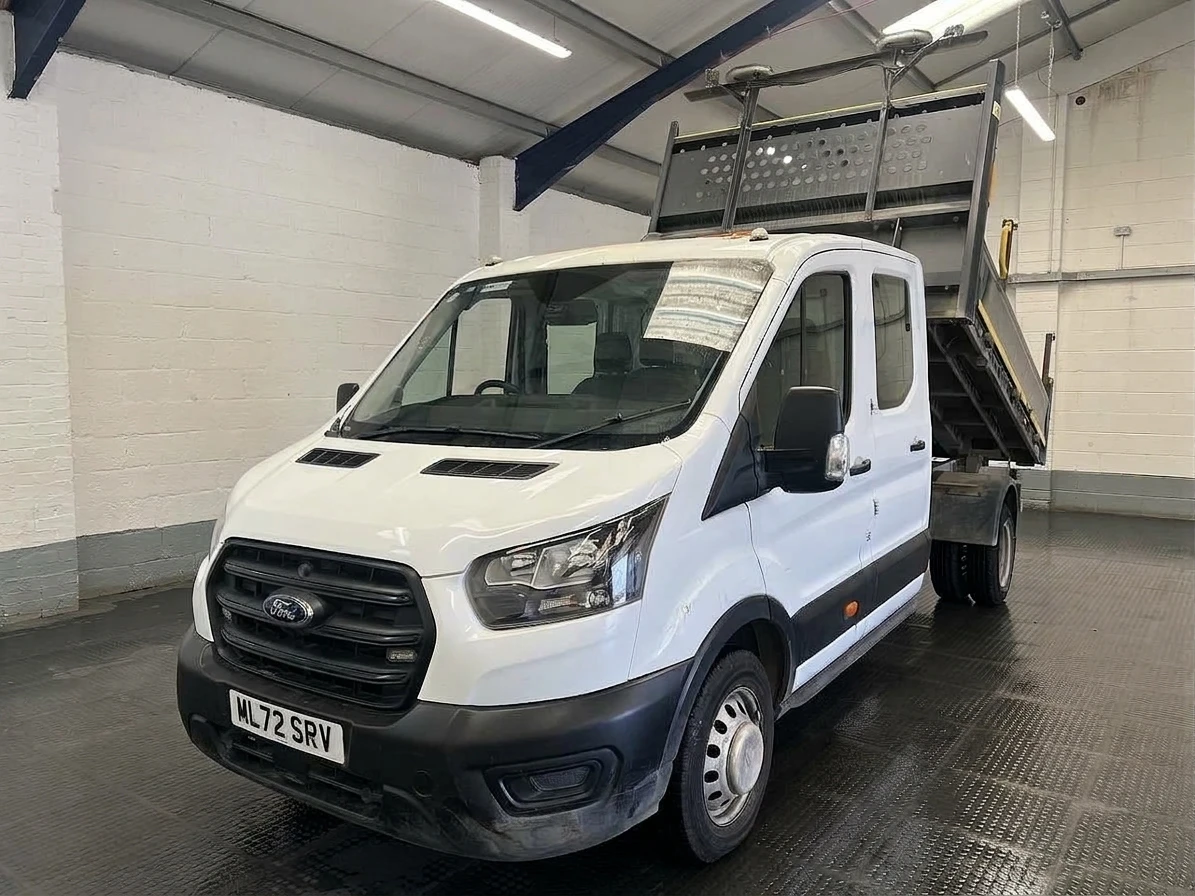 2022 Ford Transit Double Cab Tipper Van — front three-quarter view