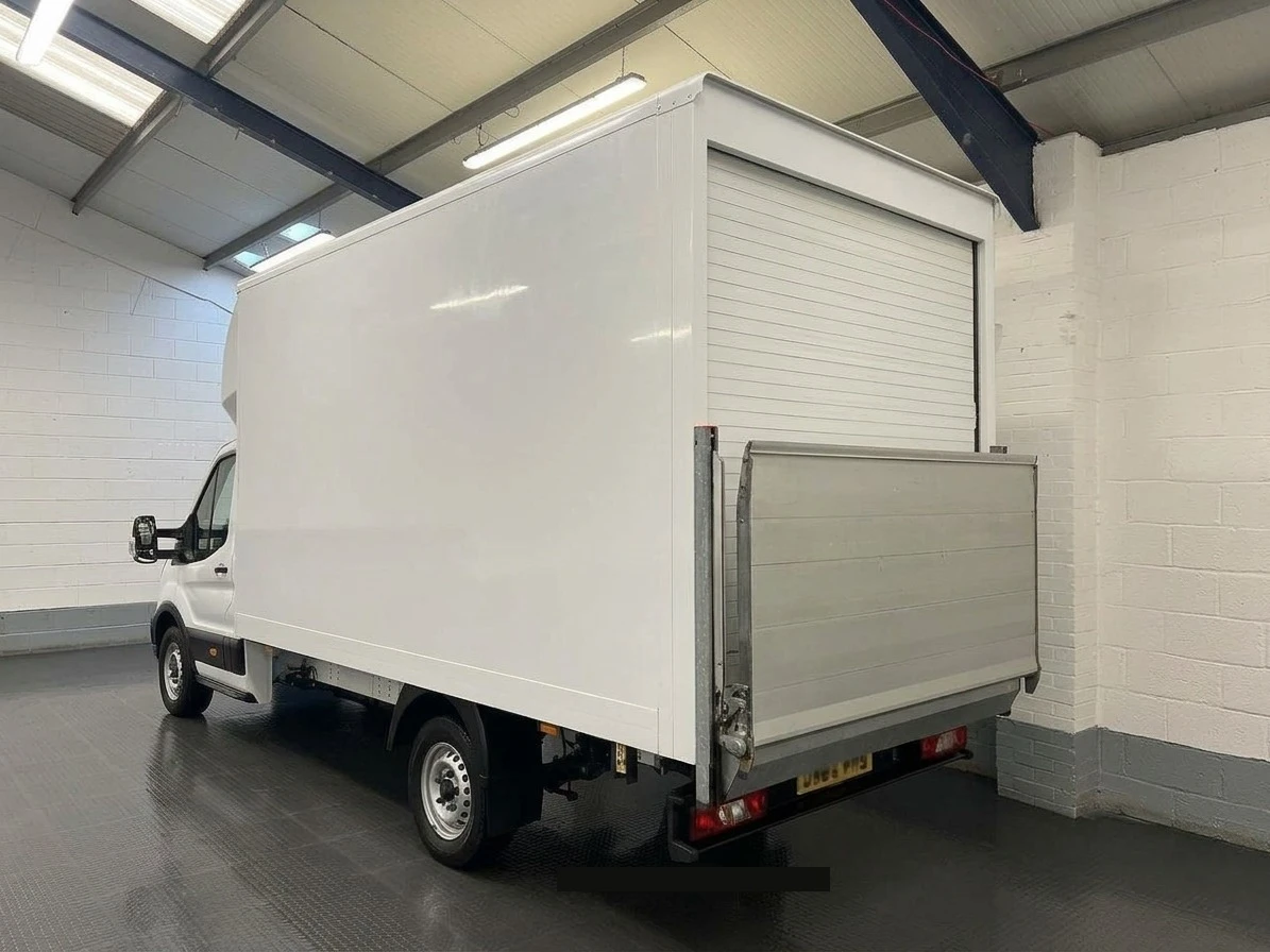 2022 Ford Transit Luton Box Van — rear three-quarter view