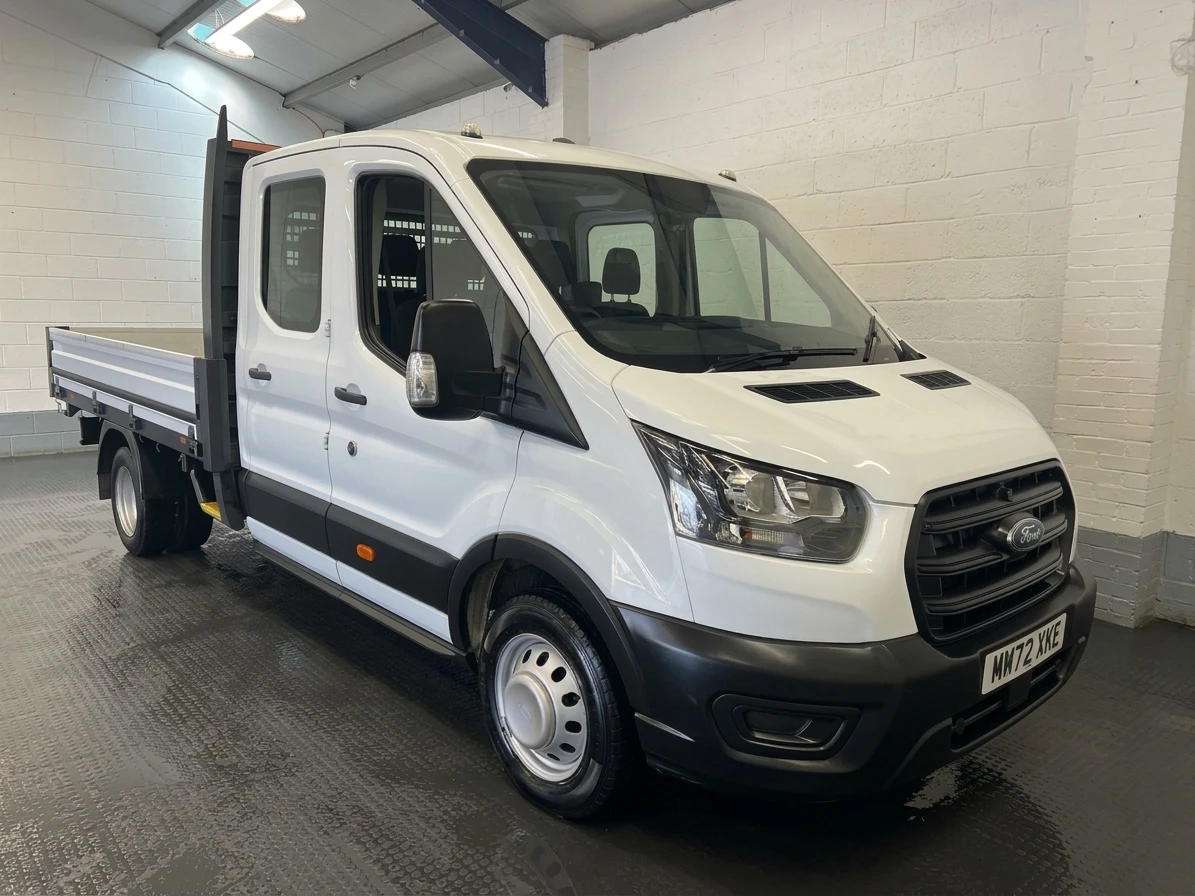 2022 Ford Transit Double Cab Dropside Van — front three-quarter view