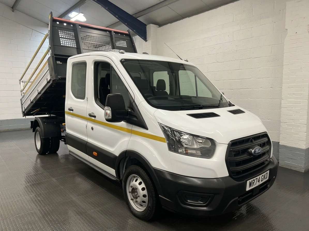 2024 Ford Transit Double Cab Tipper Van — front three-quarter view