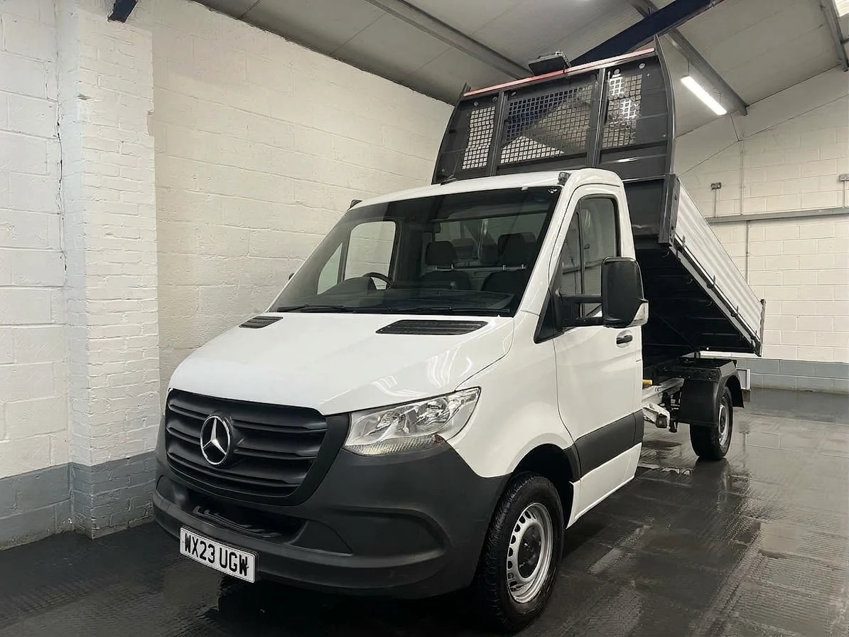 2023 Mercedes-Benz Sprinter Tipper Van — front three-quarter view