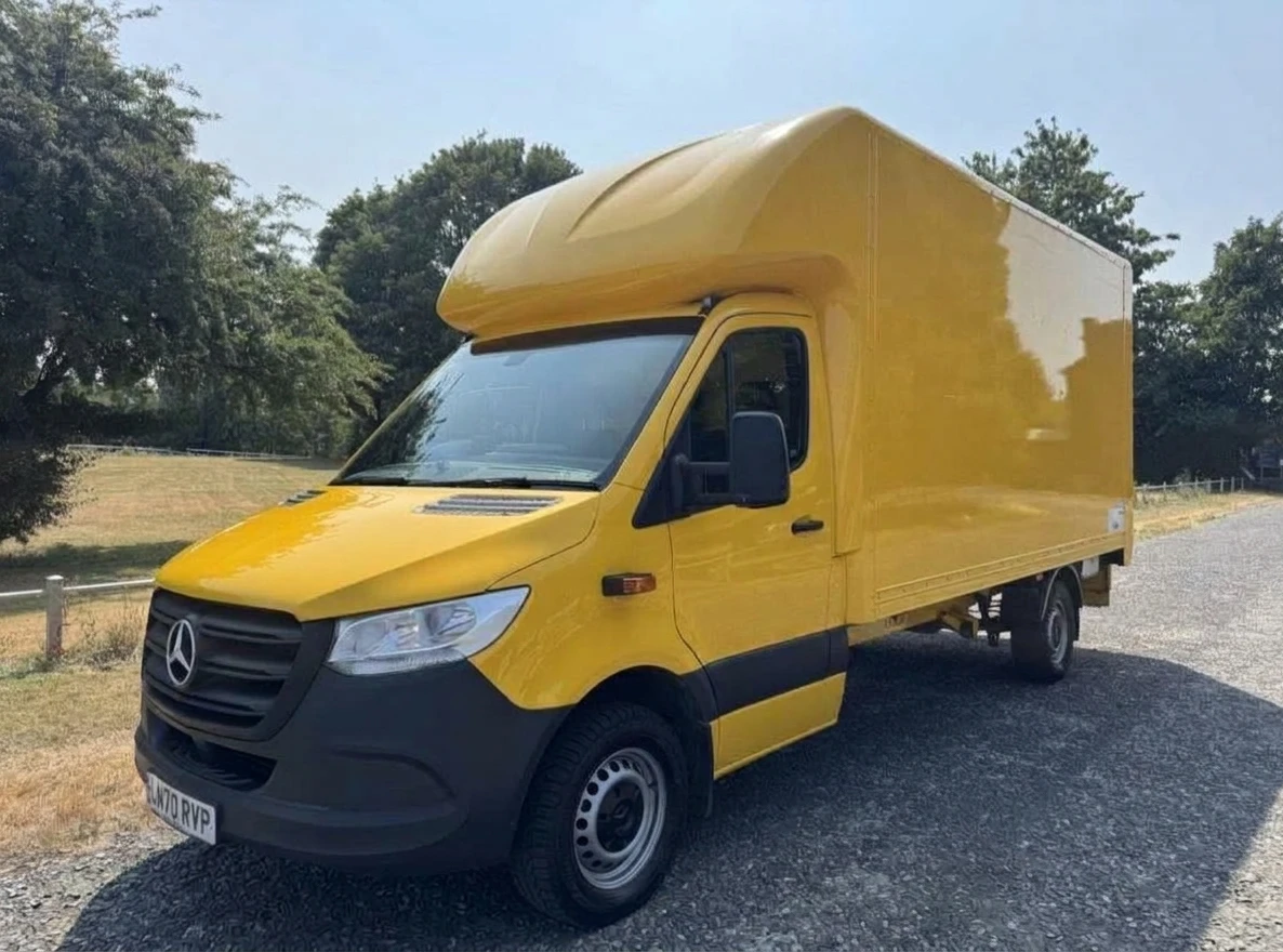 2020 Mercedes-Benz Sprinter Luton Box Van — front three-quarter view
