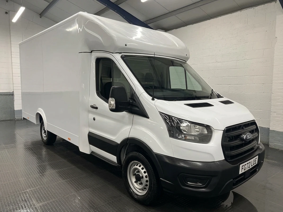 2022 Ford Transit Luton Low Loader Van — front three-quarter view