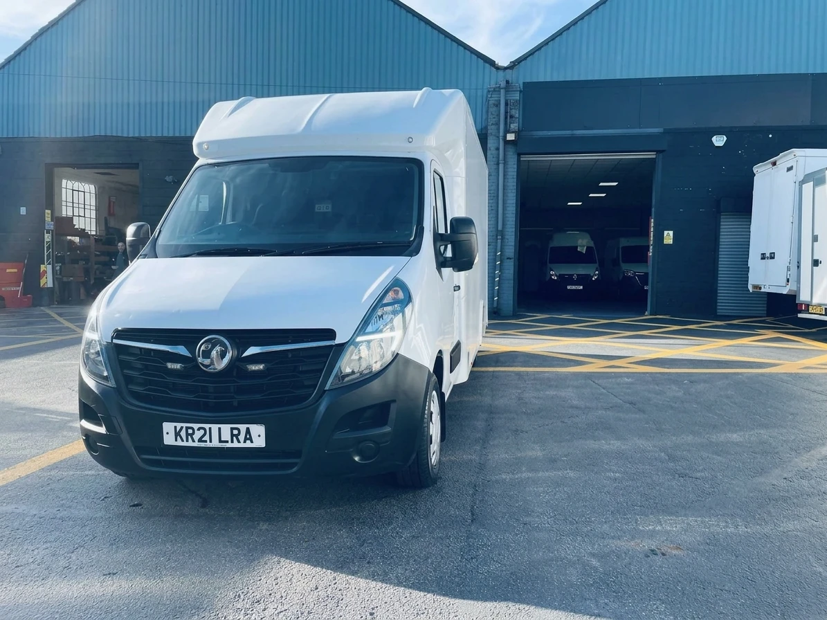 2021 Vauxhall Movano Luton Low Loader Van — front three-quarter view