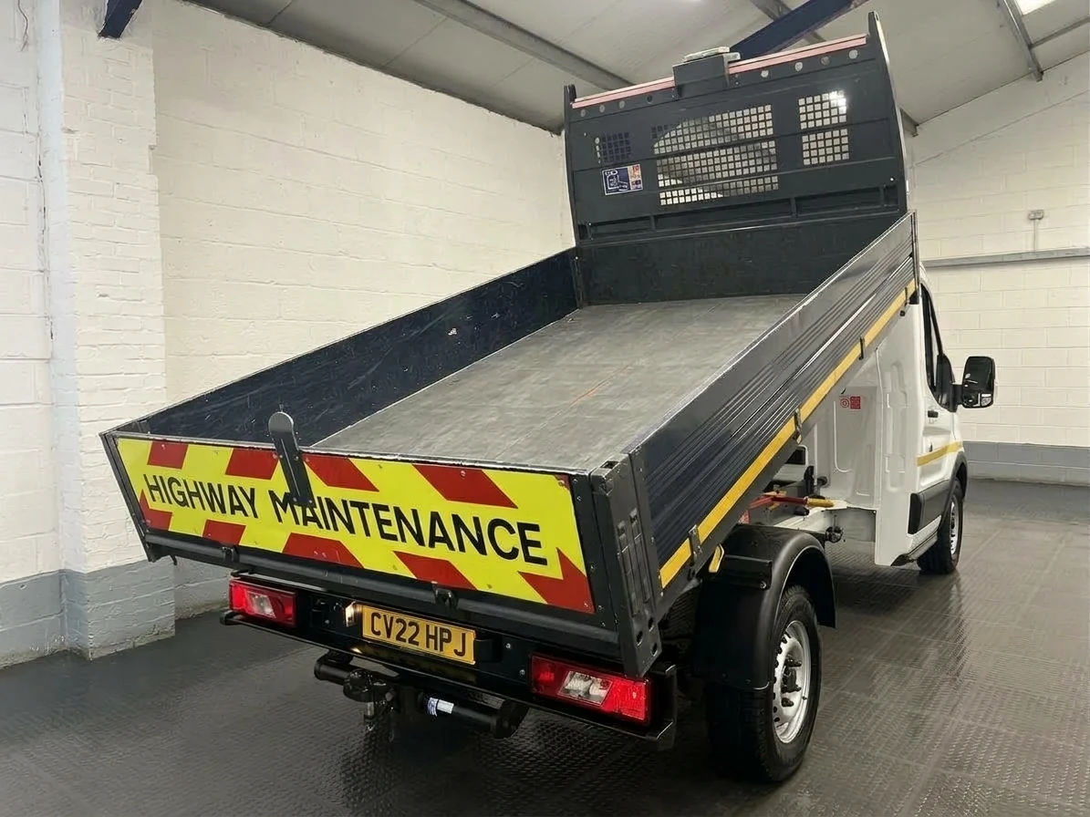 2022 Ford Transit Tipper Van — rear three-quarter view