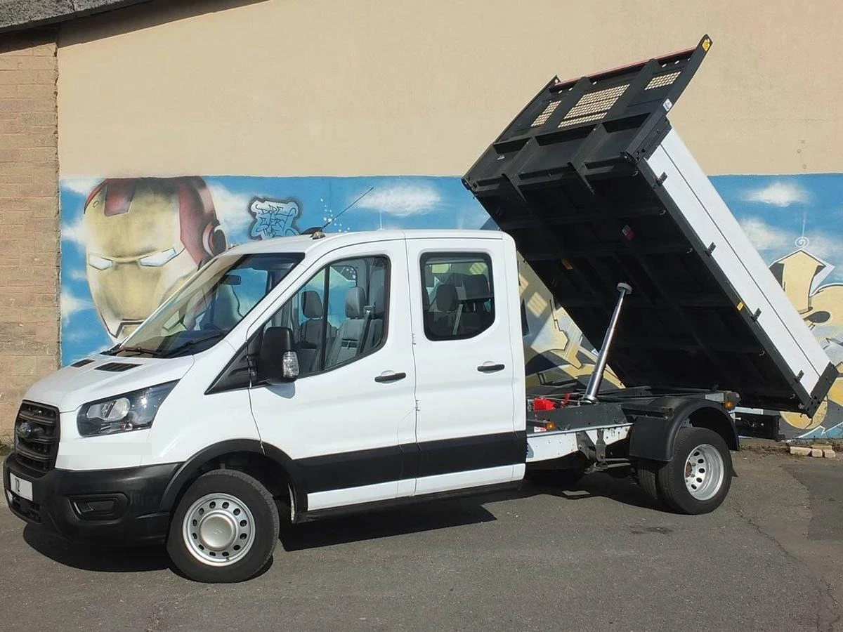 2022 Ford Transit Double Cab Tipper Van — front three-quarter view