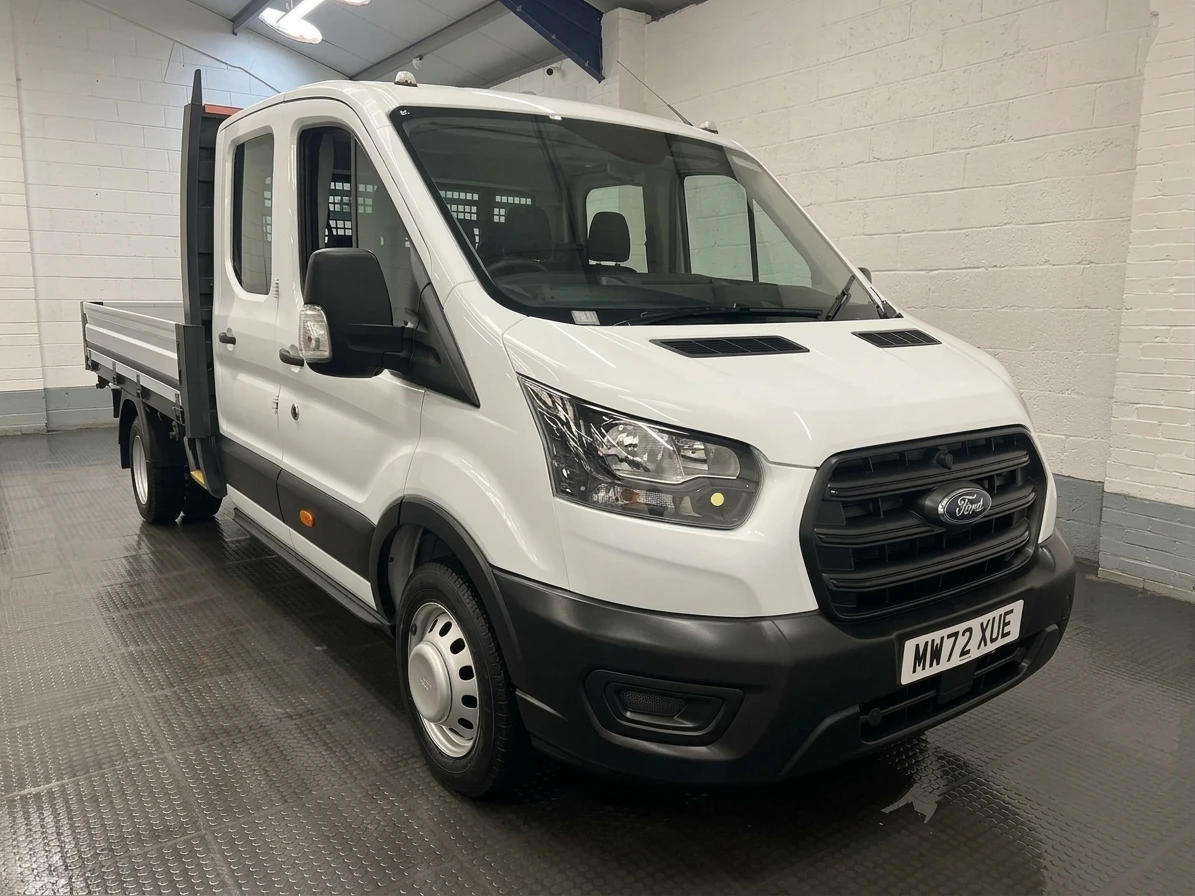 2022 Ford Transit Double Cab Dropside Van — front three-quarter view
