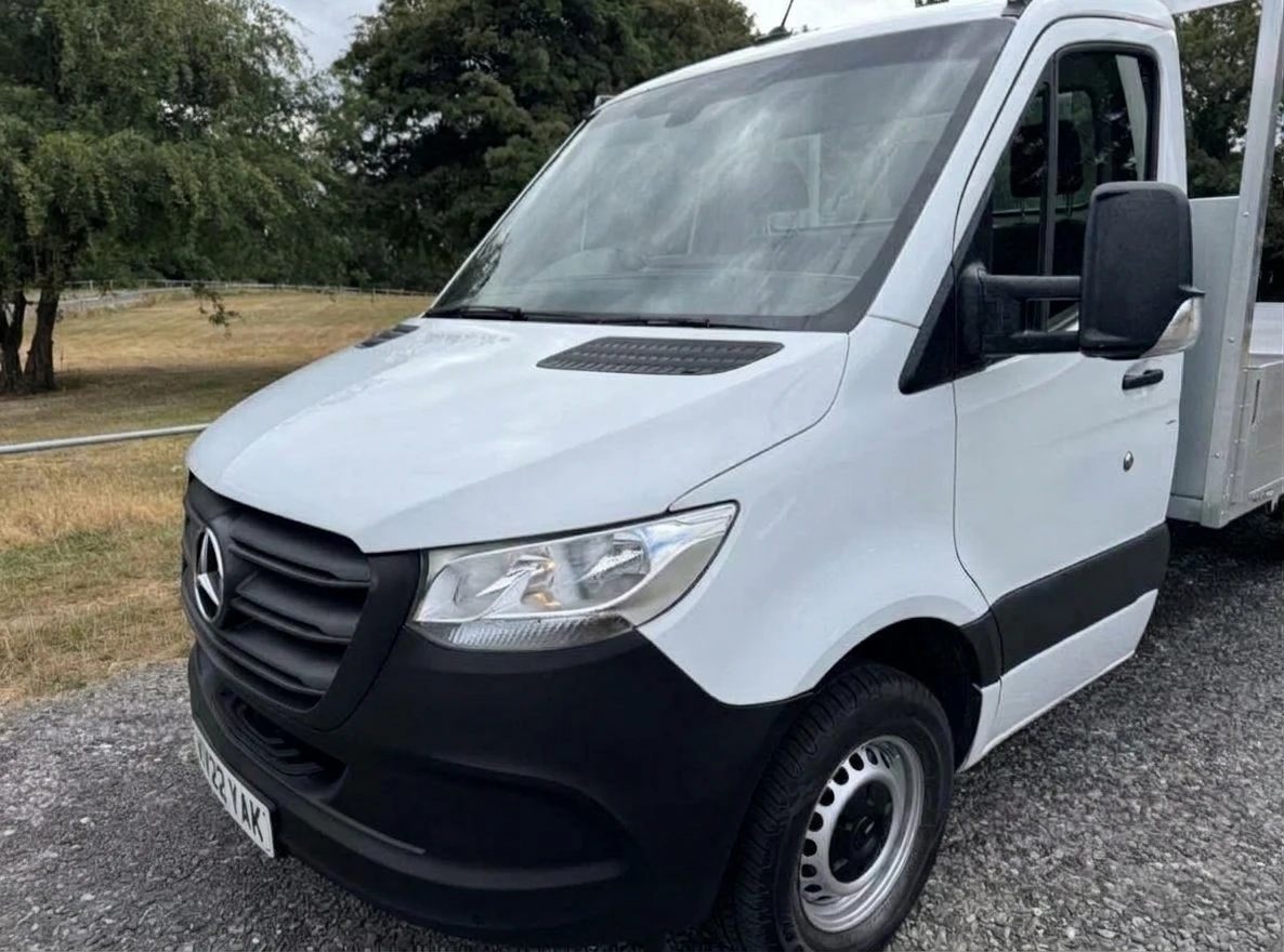 2022 Mercedes-Benz Sprinter Dropside Van — front three-quarter view