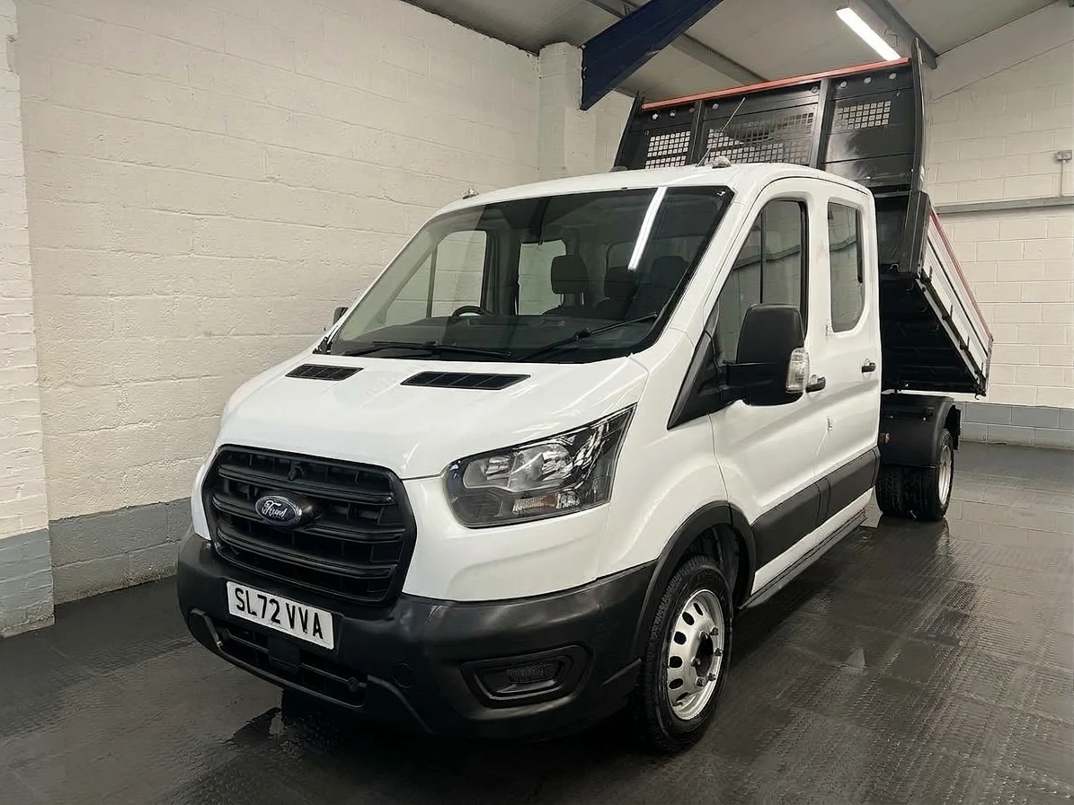 2022 Ford Transit Double Cab Tipper Van — front three-quarter view