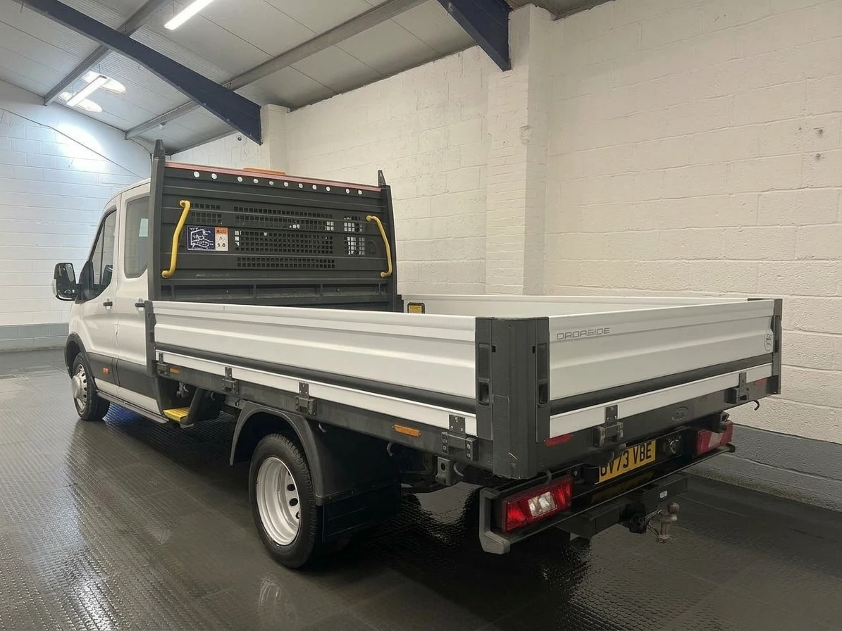 2022 Ford Transit Double Cab Dropside Van — rear three-quarter view