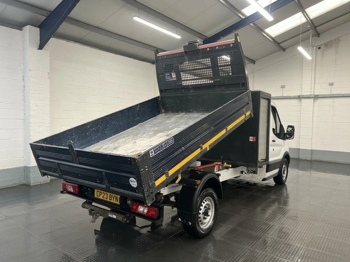 2023 Ford Transit Tipper Van — rear three-quarter view