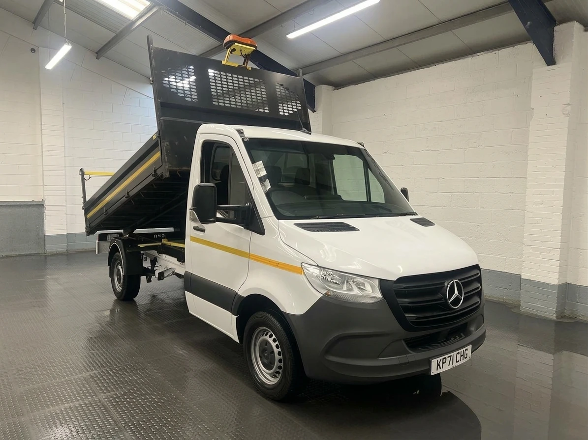 2021 Mercedes-Benz Sprinter Tipper Van — front three-quarter view