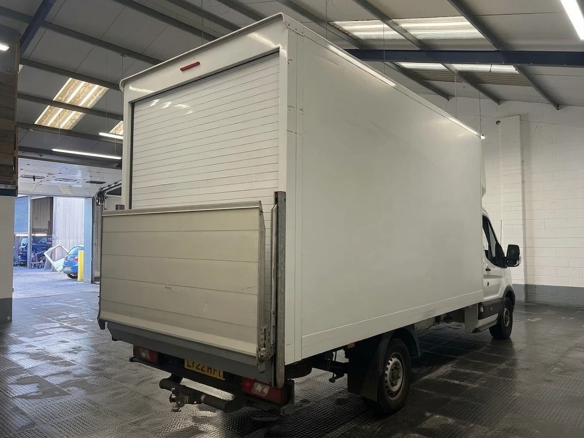 2022 Ford Transit Luton Box Van — rear three-quarter view