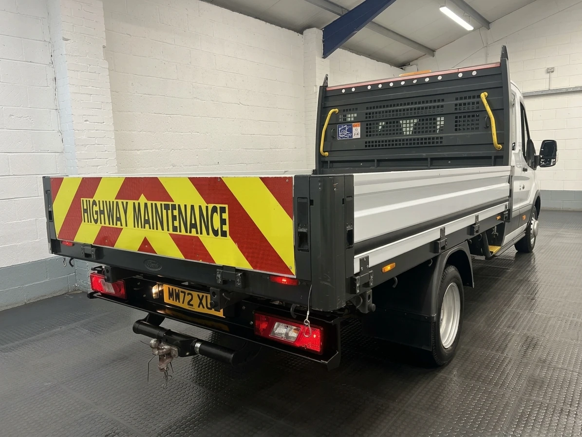 2022 Ford Transit Double Cab Dropside Van — rear three-quarter view