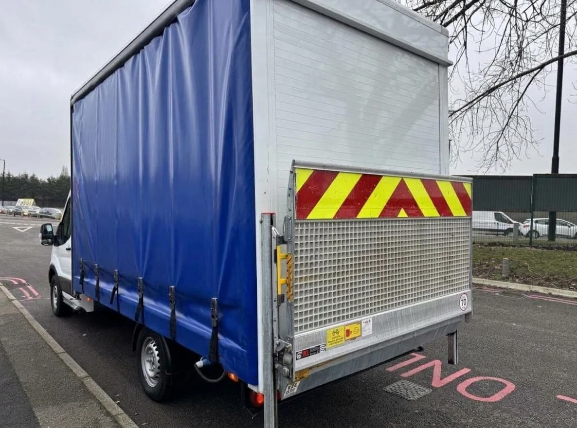 2022 Ford Transit CurtainSider Van — rear three-quarter view