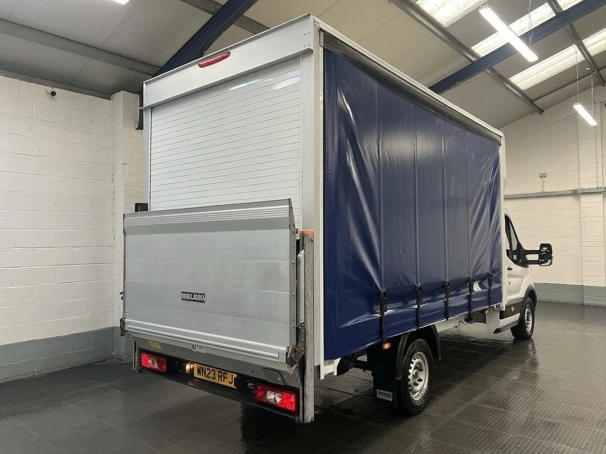 2023 Ford Transit CurtainSider Van — rear three-quarter view