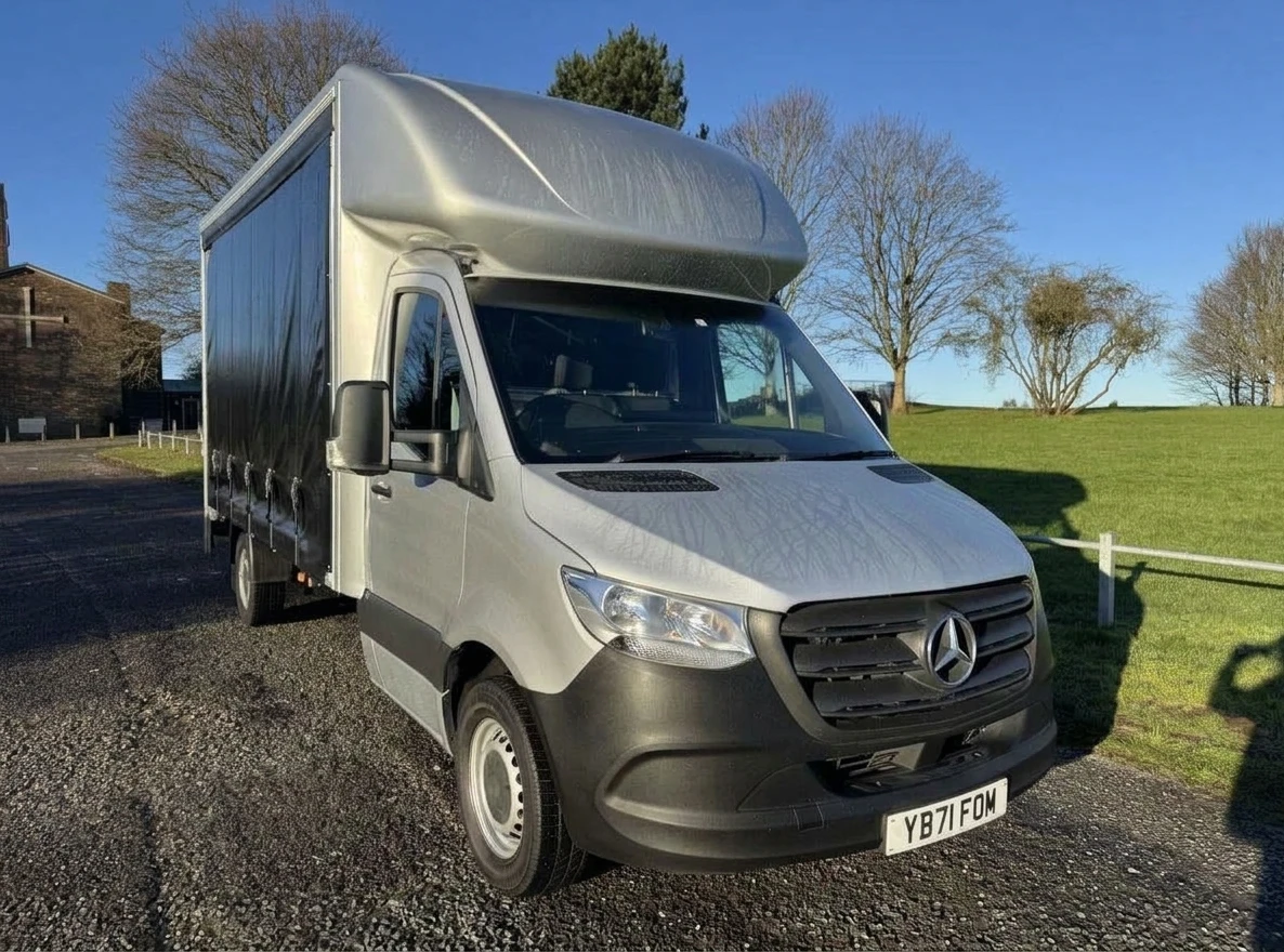 2022 Mercedes-Benz Sprinter CurtainSider Van — front three-quarter view