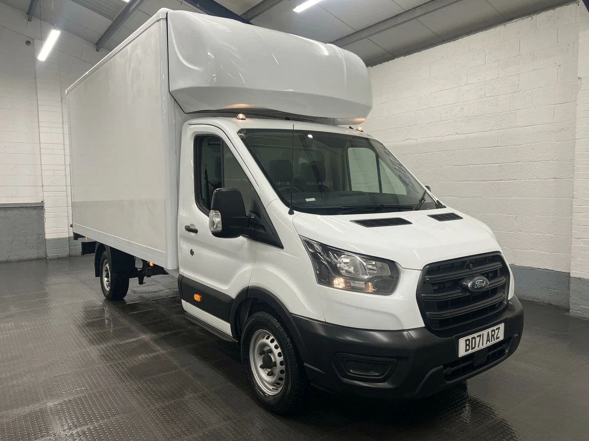 2021 Ford Transit Luton Box Van — front three-quarter view