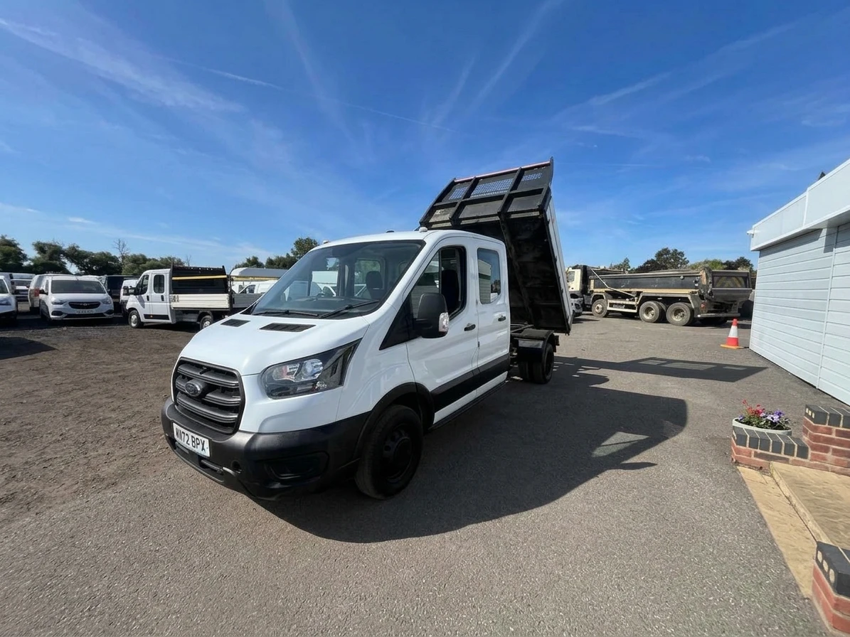 2022 Ford Transit Double Cab Tipper Van — front three-quarter view