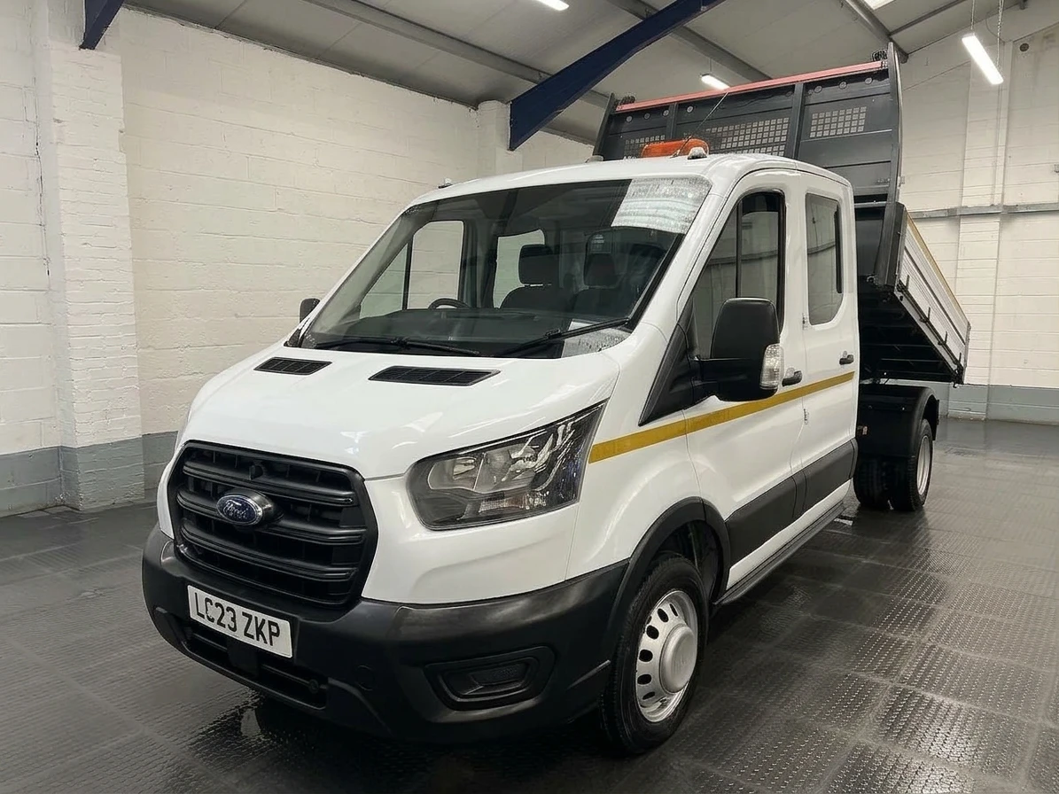 2023 Ford Transit Double Cab Tipper Van — front three-quarter view
