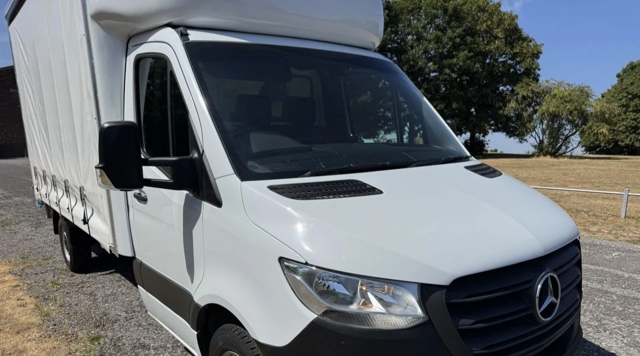 2022 Mercedes-Benz Sprinter CurtainSider Van — front three-quarter view