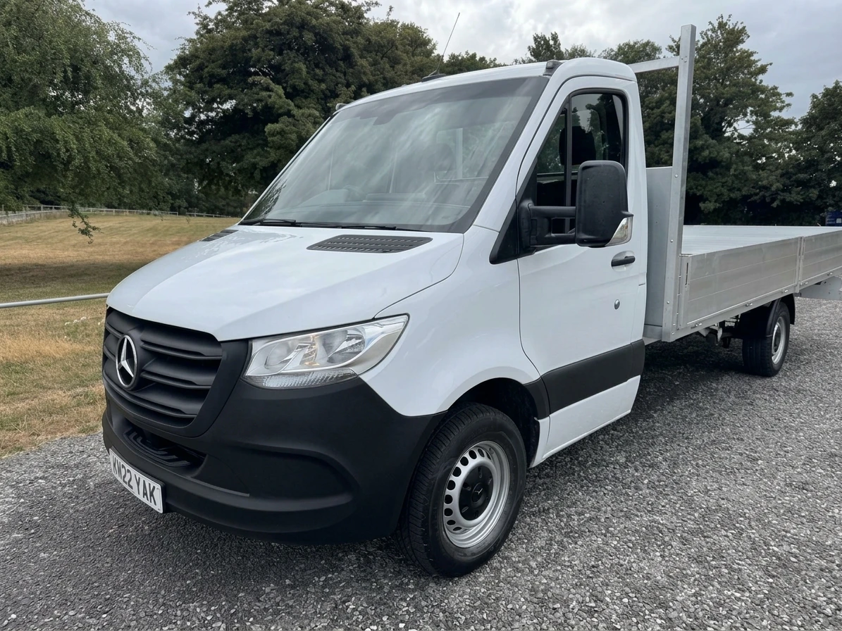 2022 Mercedes-Benz Sprinter Dropside Van — front three-quarter view