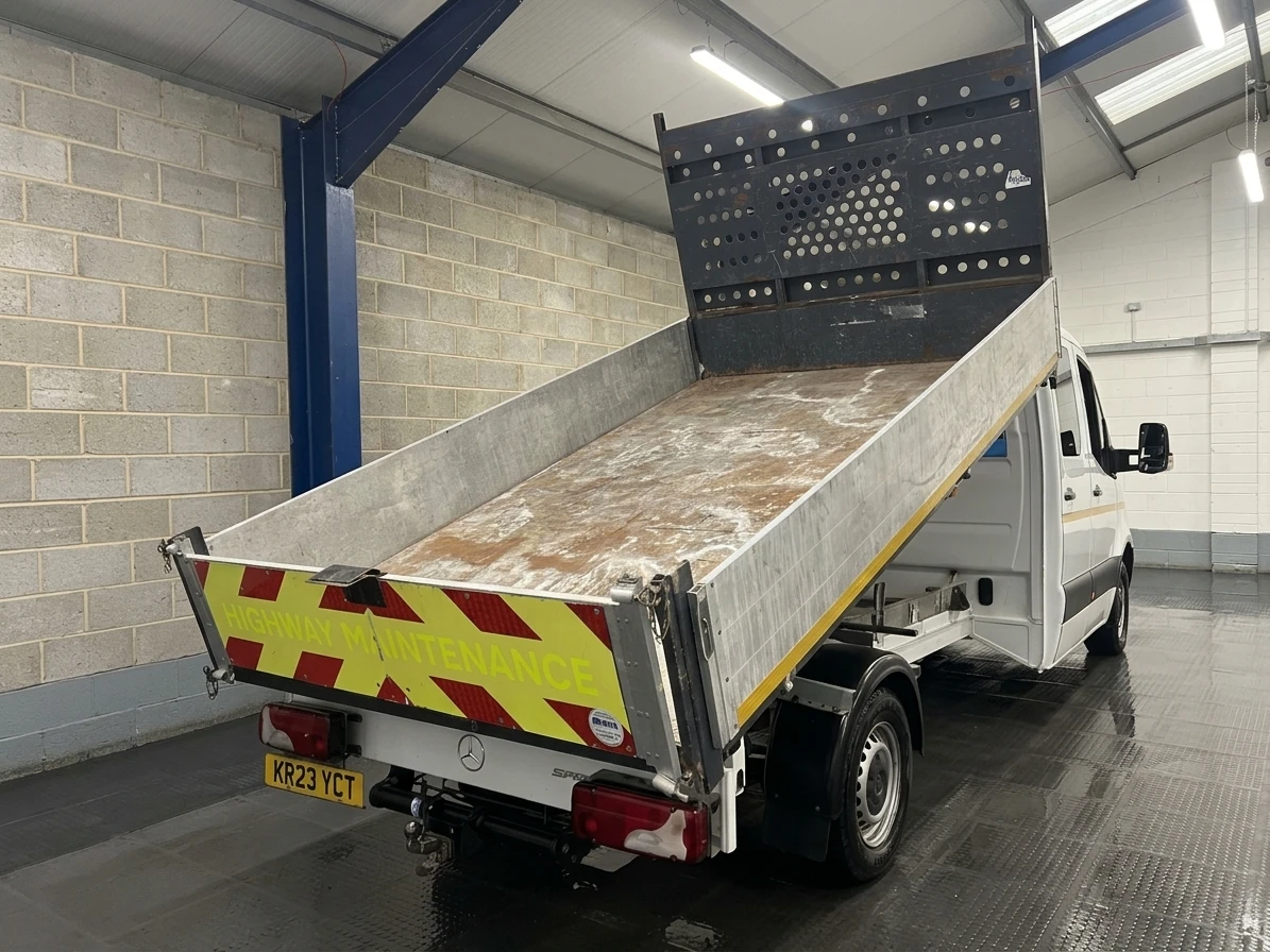 2023 Mercedes-Benz Sprinter Double Cab Tipper Van — rear three-quarter view