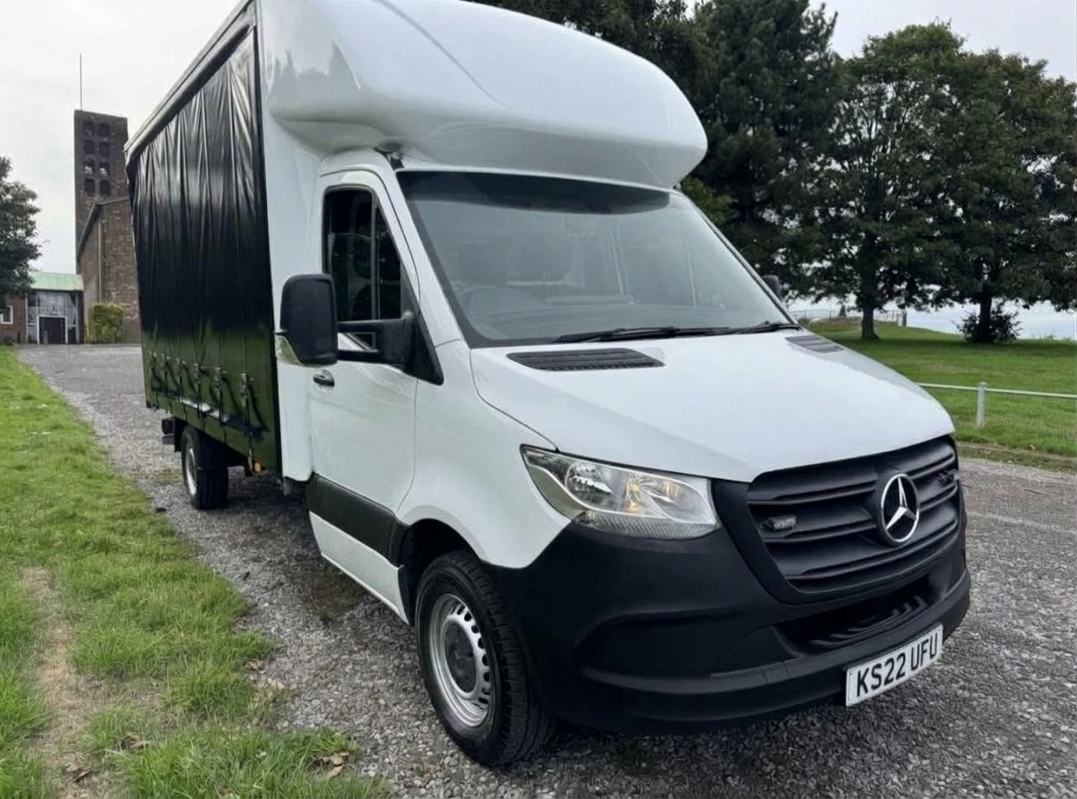 2022 Mercedes-Benz Sprinter CurtainSider Van — front three-quarter view