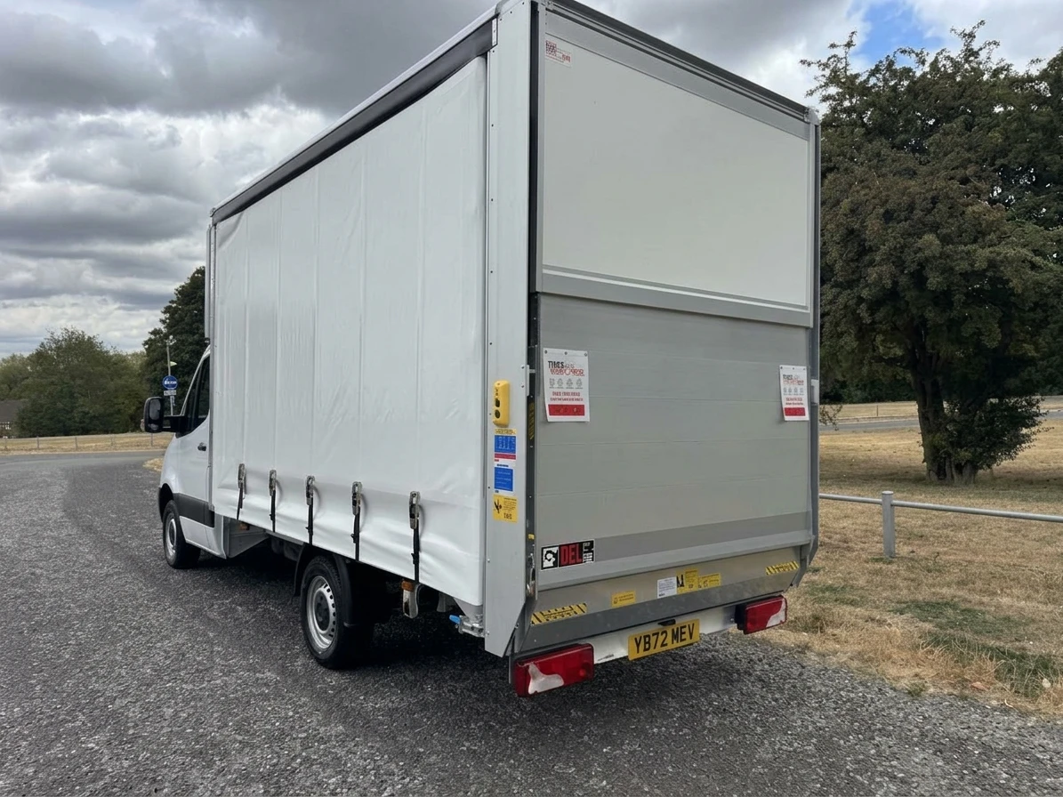 2022 Mercedes-Benz Sprinter CurtainSider Van — rear three-quarter view