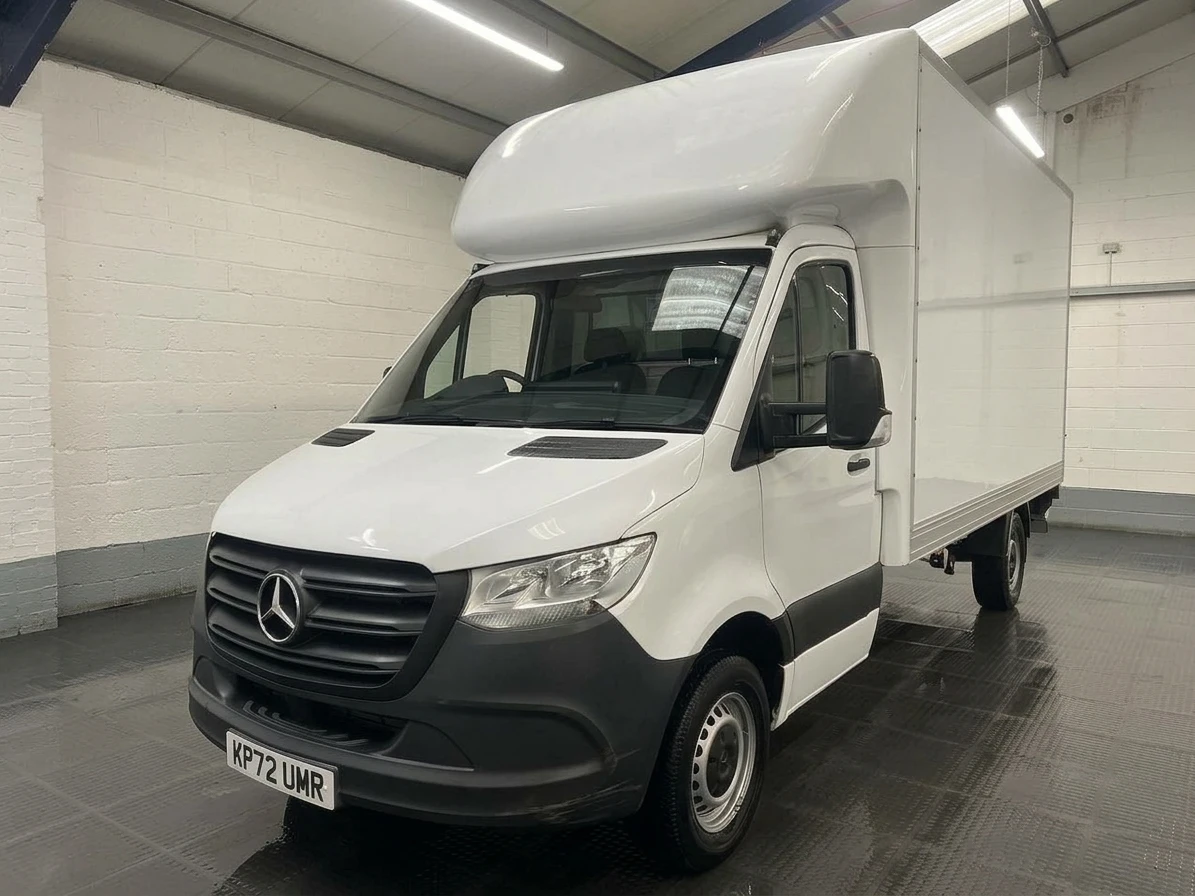 2022 Mercedes-Benz Sprinter Luton Box Van — front three-quarter view