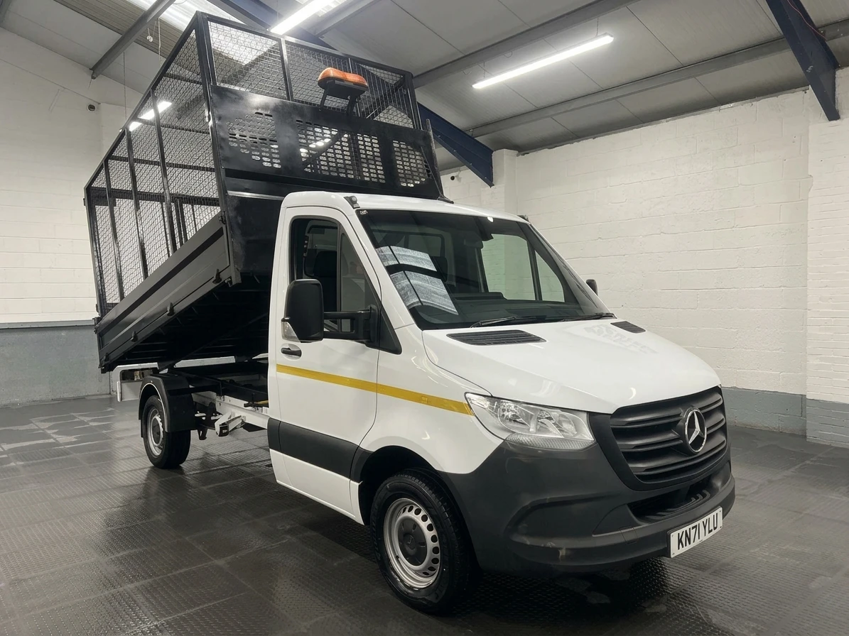 2021 Mercedes-Benz Sprinter Tipper Van — front three-quarter view
