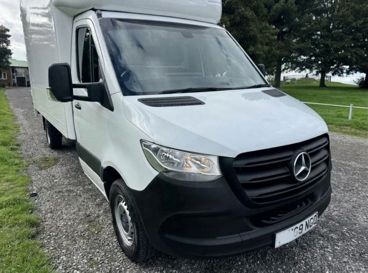 2020 Mercedes-Benz Sprinter CurtainSider Van — front three-quarter view