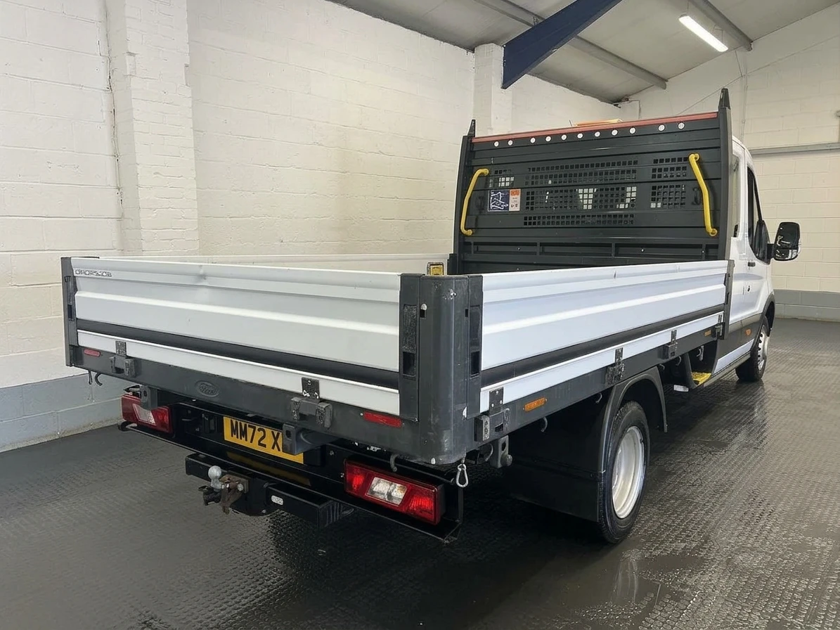 2022 Ford Transit Double Cab Dropside Van — rear three-quarter view