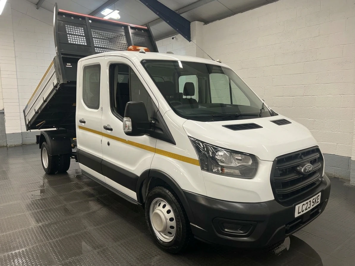 2023 Ford Transit Double Cab Tipper Van — front three-quarter view