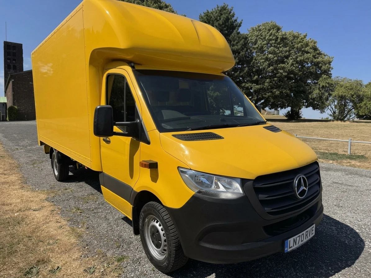 2020 Mercedes-Benz Sprinter Luton Box Van — front three-quarter view