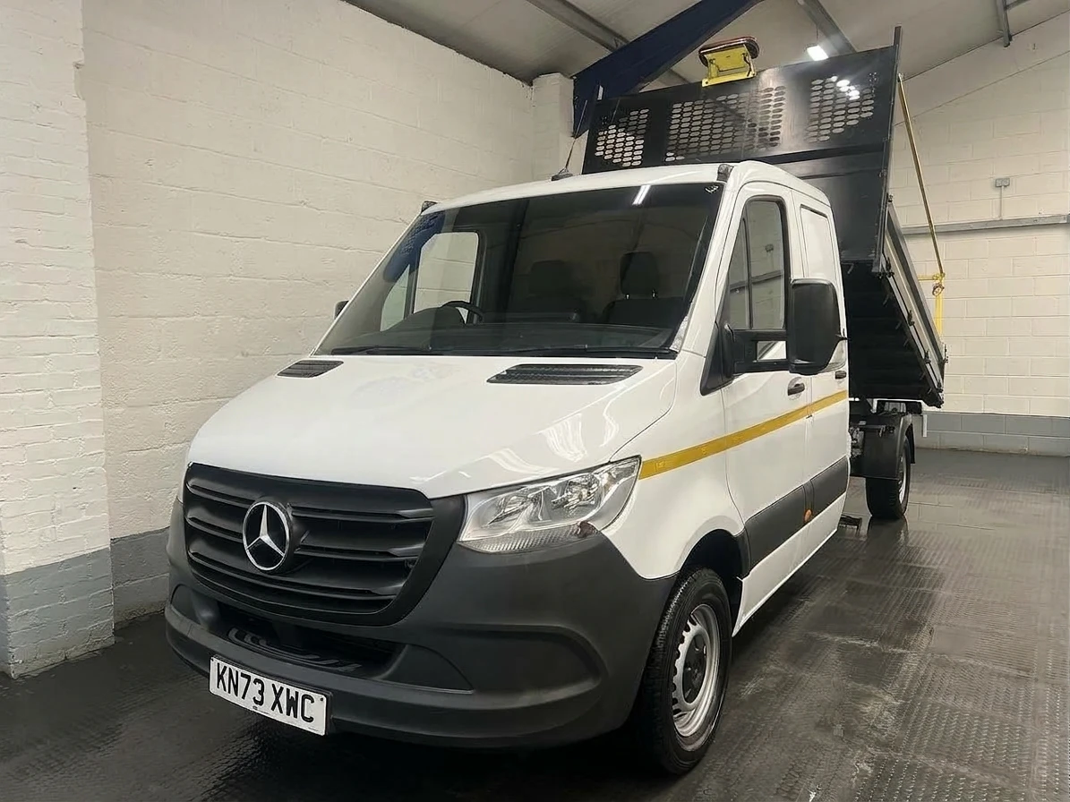 2023 Mercedes-Benz Sprinter Tipper Van — front three-quarter view