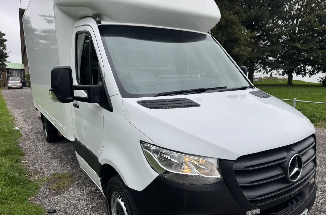 2022 Mercedes-Benz Sprinter Luton Box Van — front three-quarter view