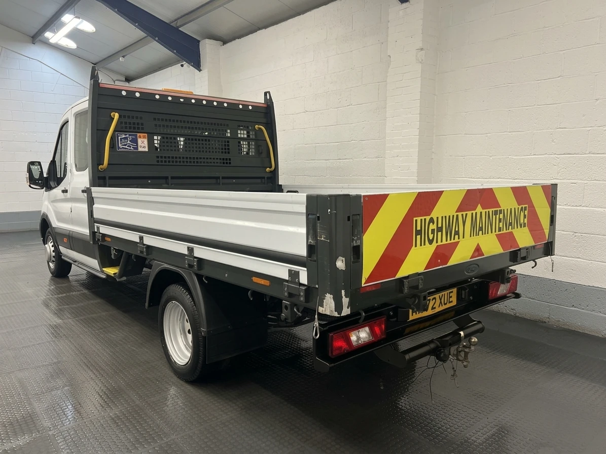 2022 Ford Transit Double Cab Dropside Van — rear three-quarter view
