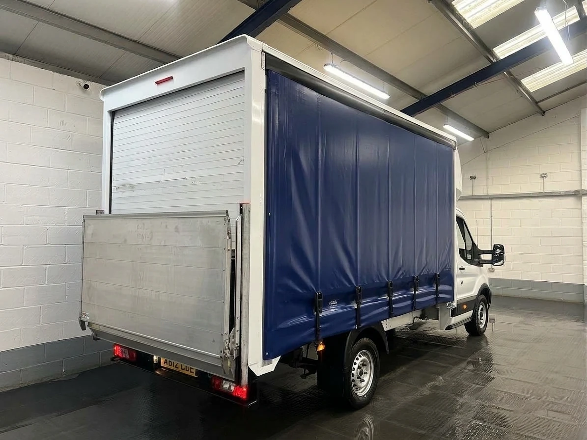 2022 Ford Transit CurtainSider Van — rear three-quarter view
