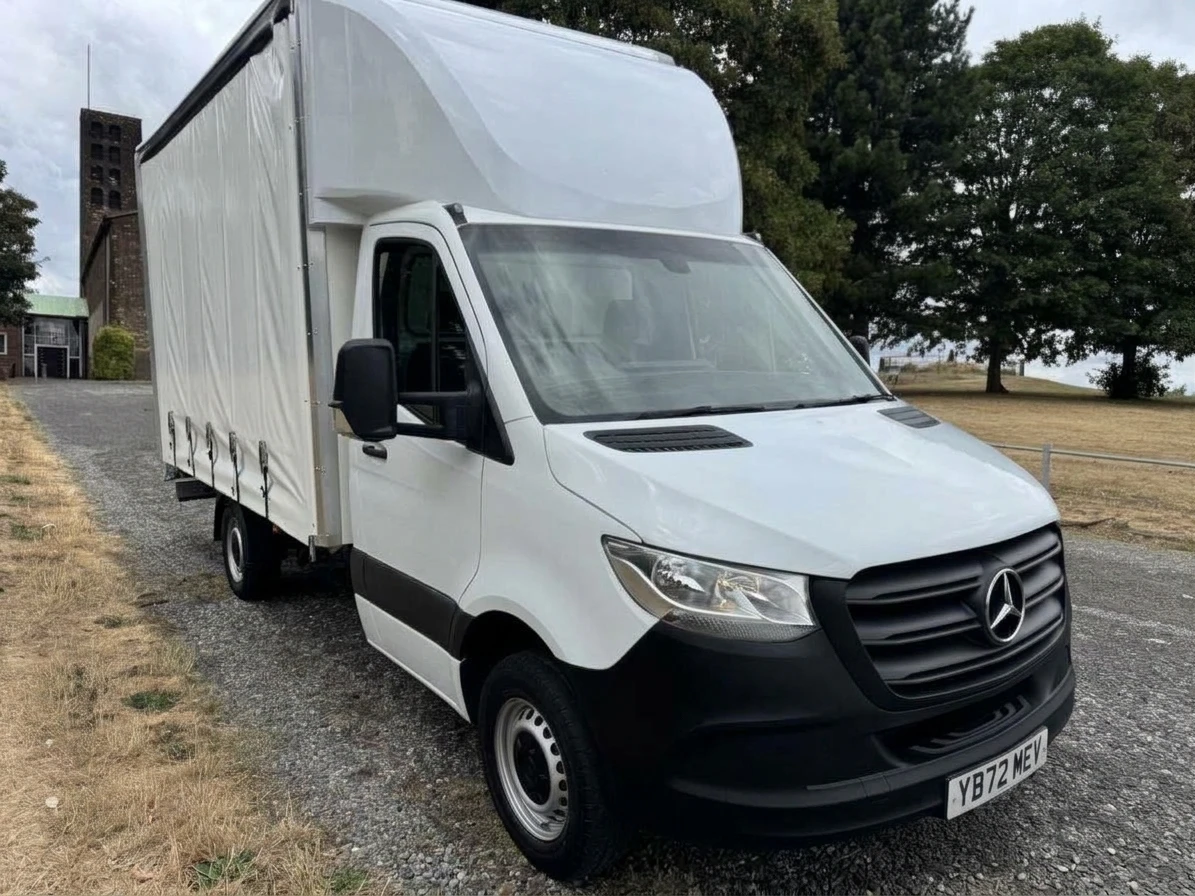 2022 Mercedes-Benz Sprinter CurtainSider Van — front three-quarter view