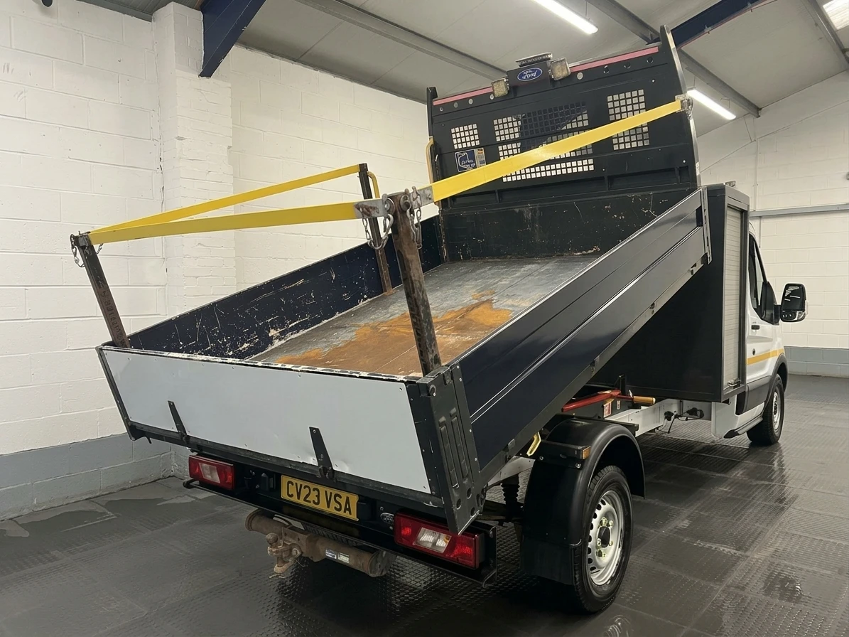 2023 Ford Transit Tipper Van — rear three-quarter view