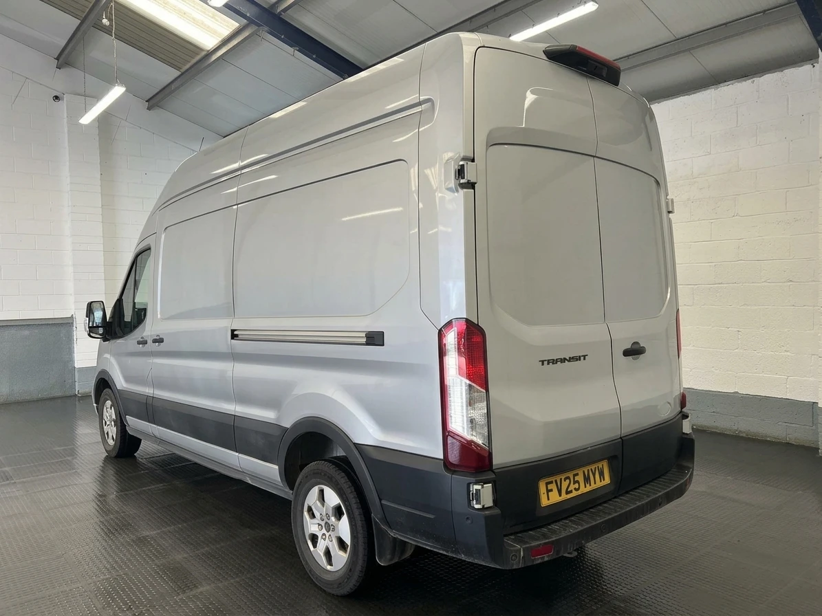2025 Ford Transit High Roof Panel Van — rear three-quarter view