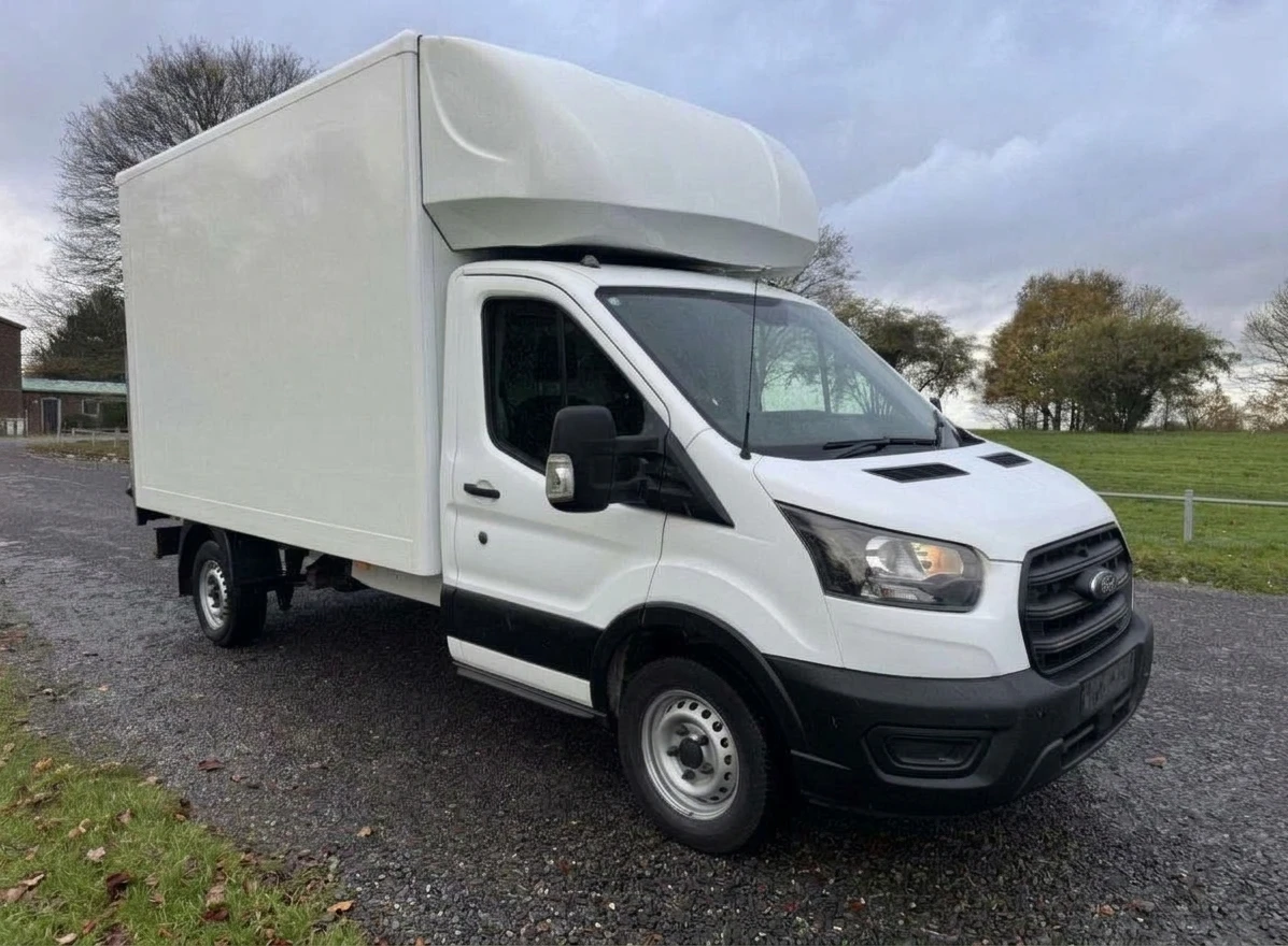 2021 Ford Transit Luton Box Van — front three-quarter view
